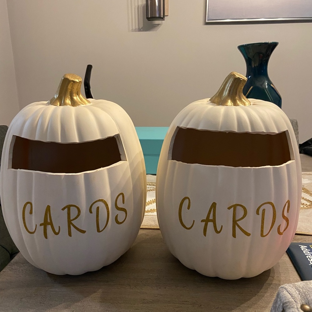 Pumpkin card holder wedding